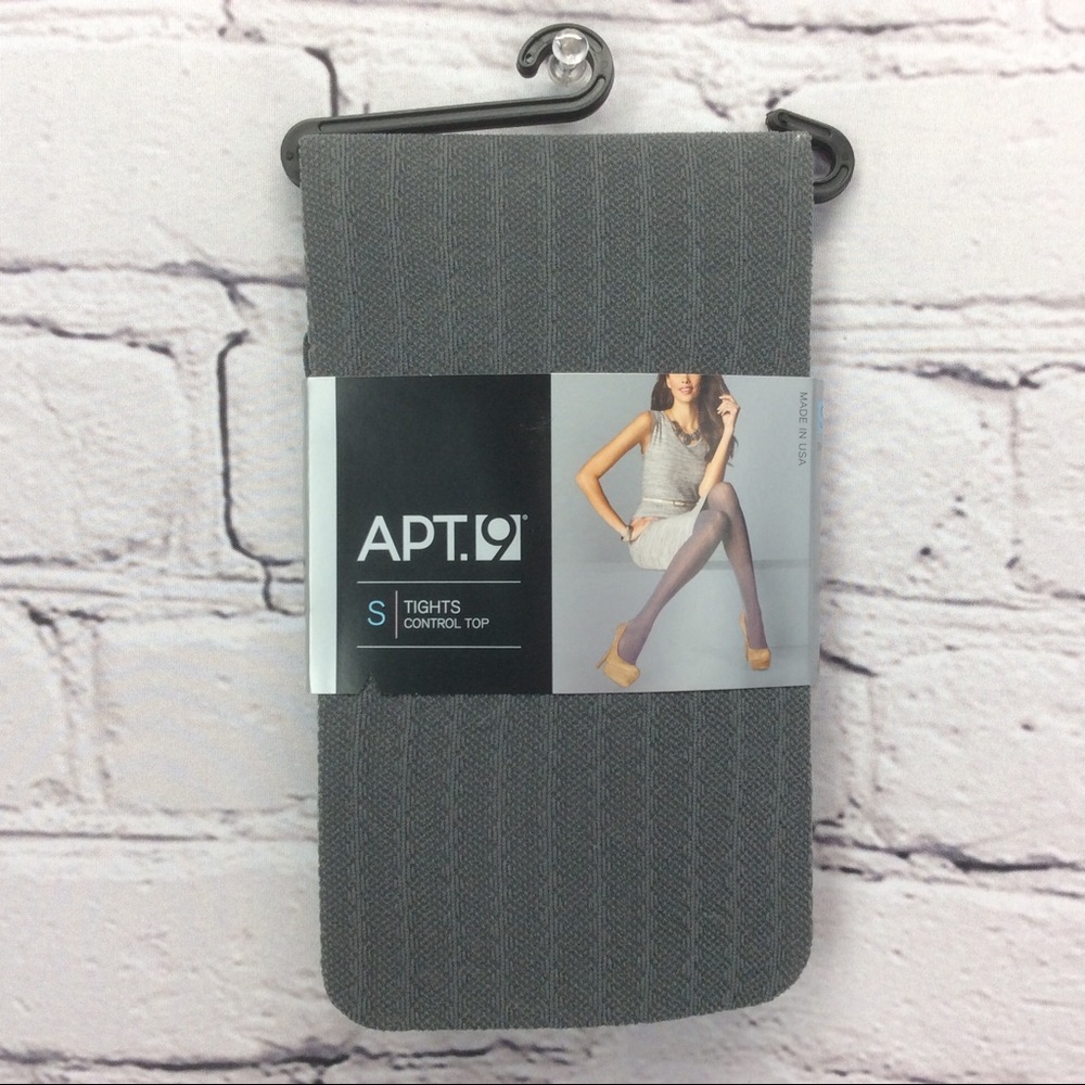Apt. 9 Control Top Gray Tights Textured Pattern Light Academia Various Sizes NWT - Picture 1 of 6